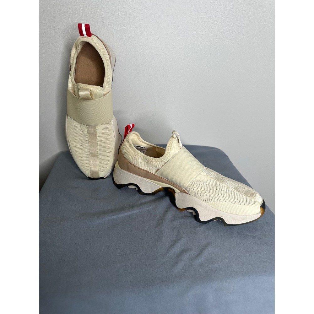 Sorel Kinetic Impact Strap Cream Tan Sneakers NL4959-292 Womens 8.5